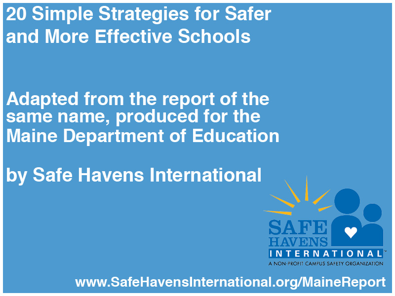 Twenty Simple Strategies for Safer and More Effective Schools Title Slide
